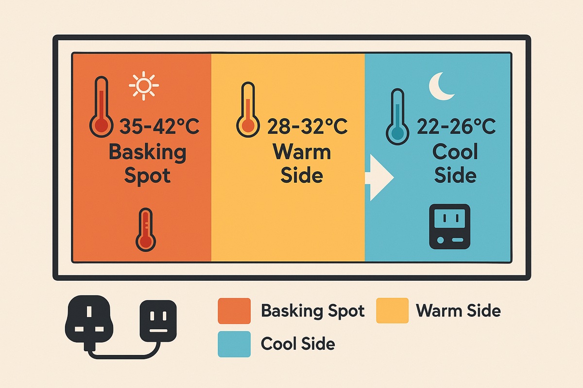 Reptile terrarium temperature gradient diagram UK